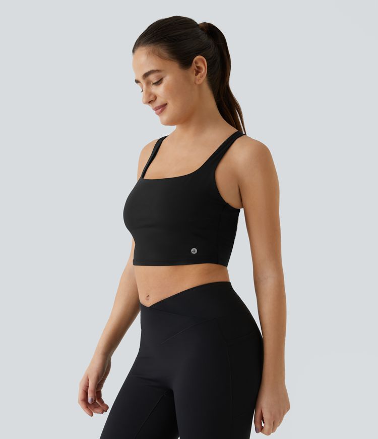 Softlyzero™ Airy Square Neck Backless Crisscross Cropped Cool Touch Yoga Tank Top-UPF50+