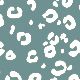 Silver Green Leopard Print
