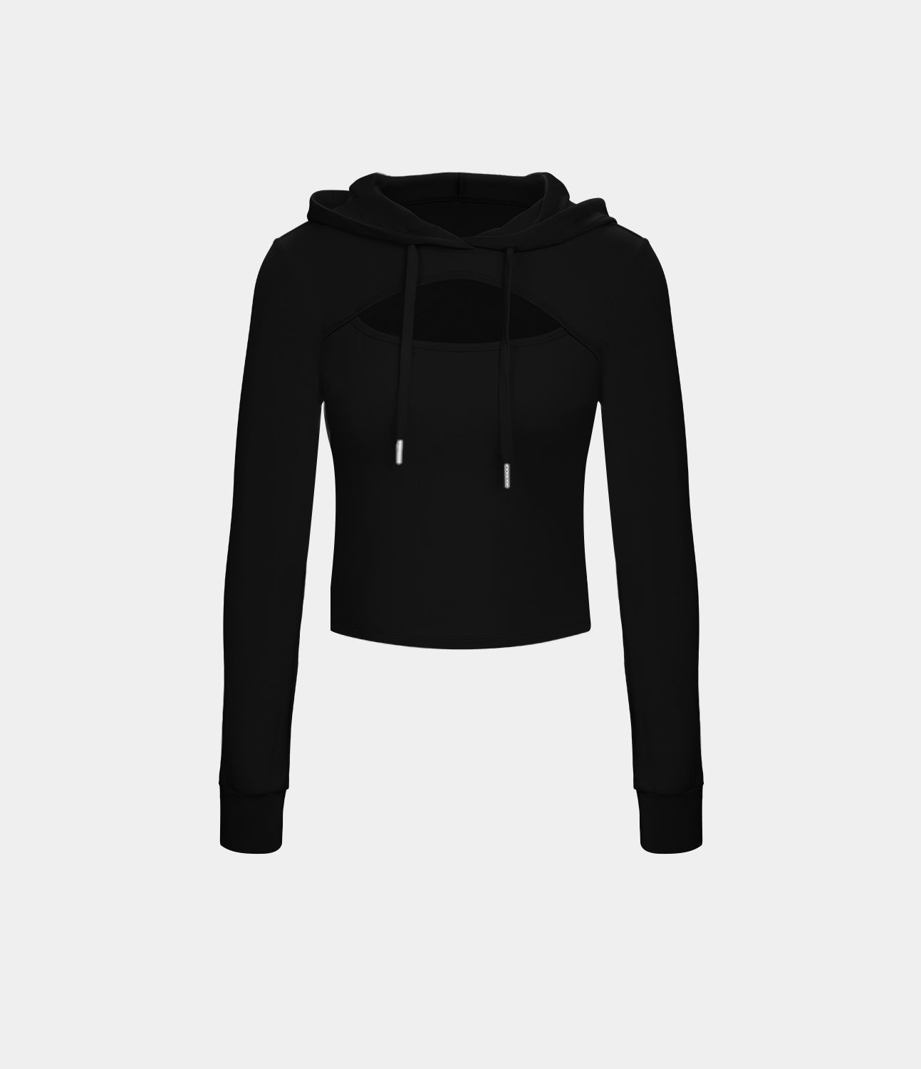 Hooded Drawstring Cut Out Casual Hoodie Sweatshirt