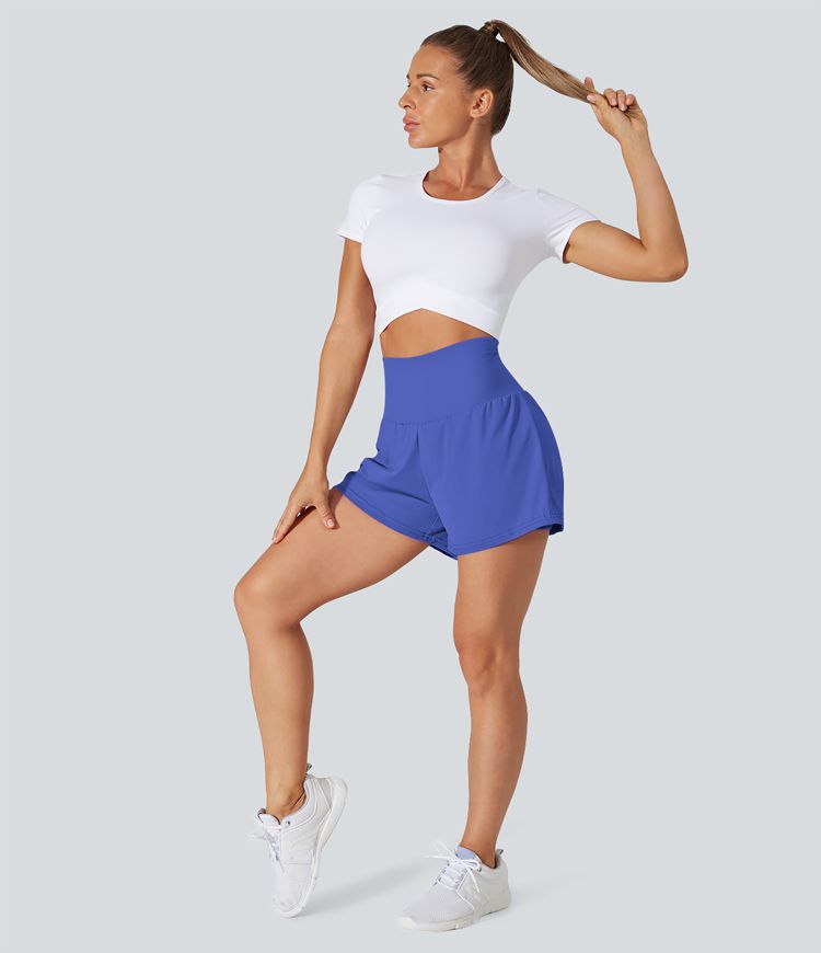 SoftlyZero™ Airy Super High Waisted Cool Touch Yoga Shorts with Pockets