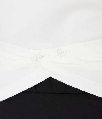 Cap Sleeve Crossover Hem Adjustable Work Top