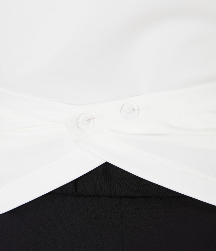 Cap Sleeve Crossover Hem Adjustable Work Top