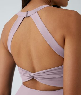 SoftlyZero™ Airy Backless Twisted Flare Low Support Dance Active Dress-Longer Length-Easy Peezy Edition A-D Cups