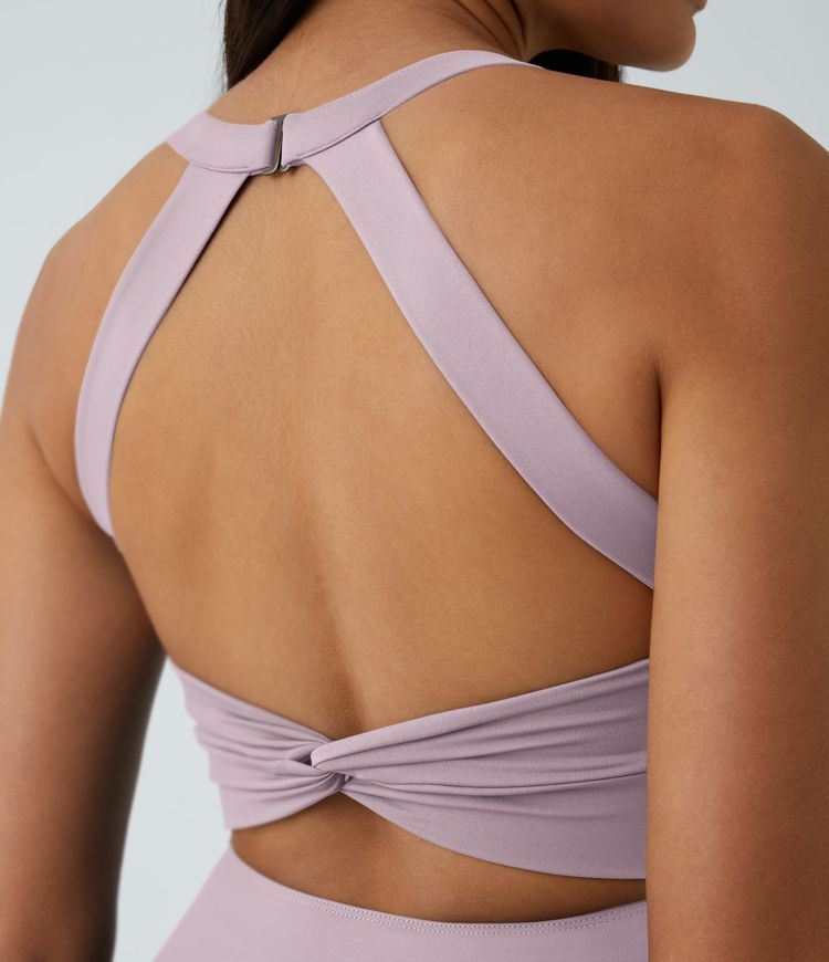 SoftlyZero™ Airy Backless Twisted Flare Low Support Dance Active Dress-Longer Length-Easy Peezy Edition A-D Cups