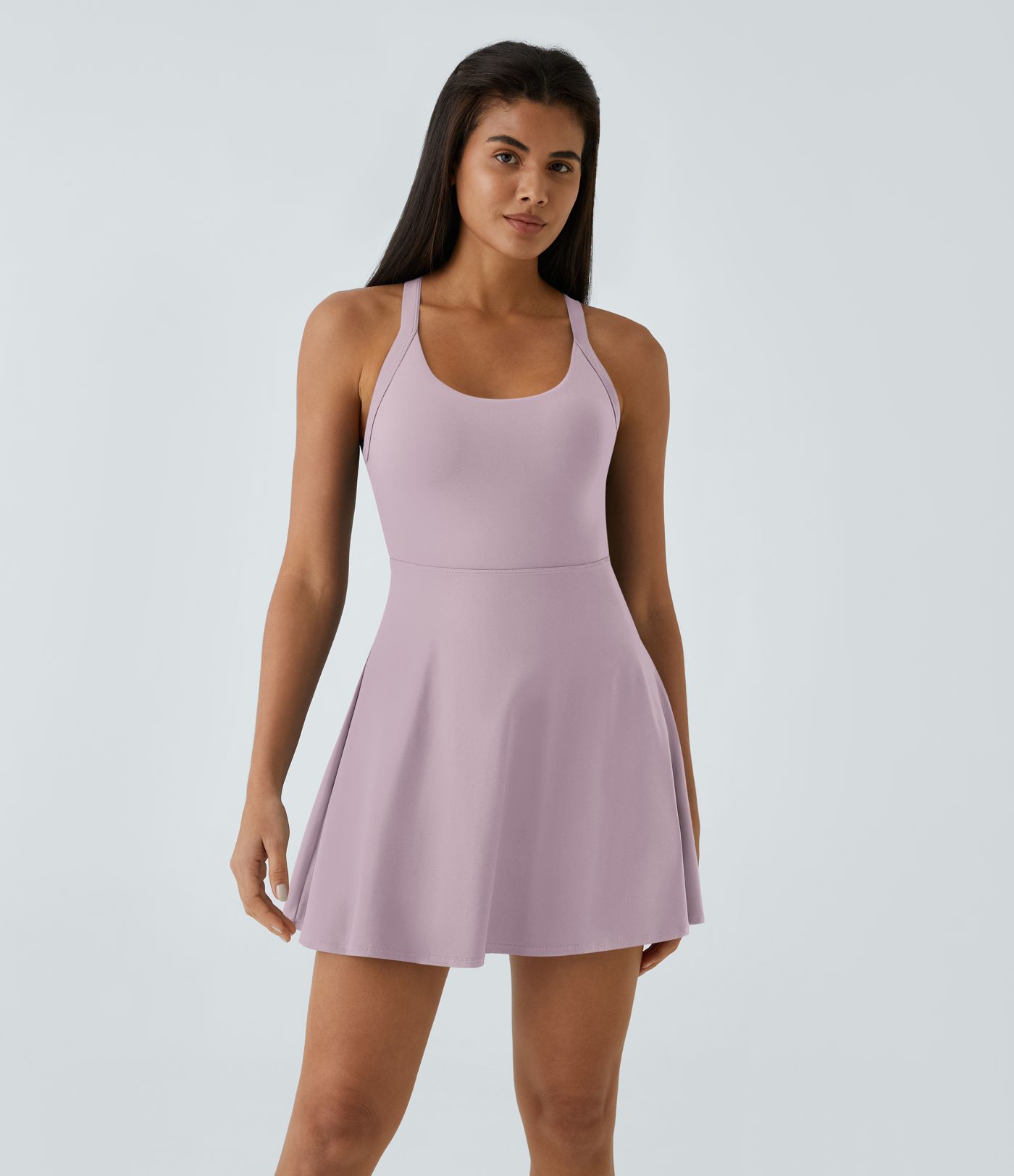SoftlyZero™ Airy Backless Twisted Flare Low Support Dance Active Dress-Longer Length-Easy Peezy Edition A-D Cups
