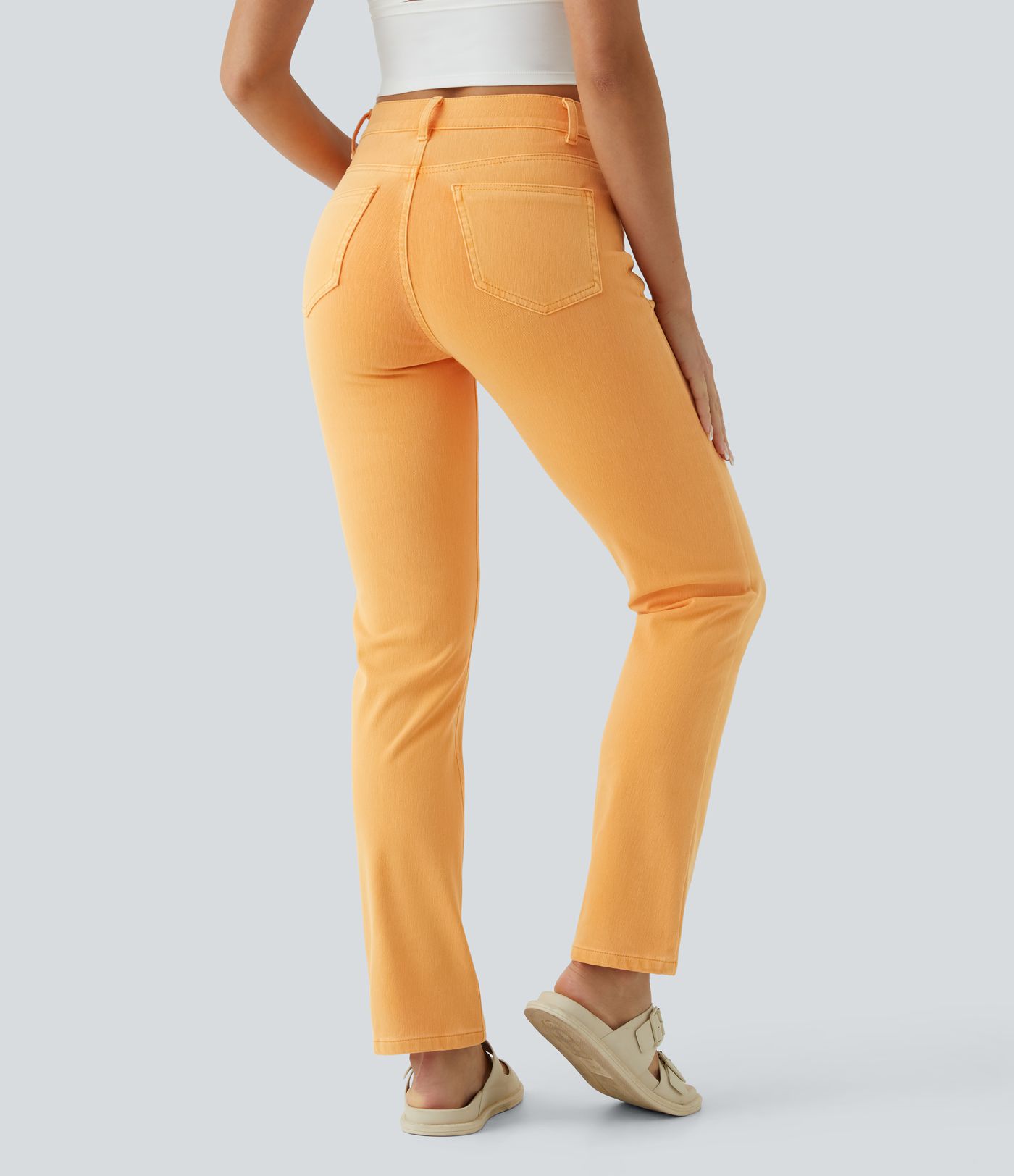 Halara Flex™ High Waisted Pockets Straight Leg Colorful Casual Jeans