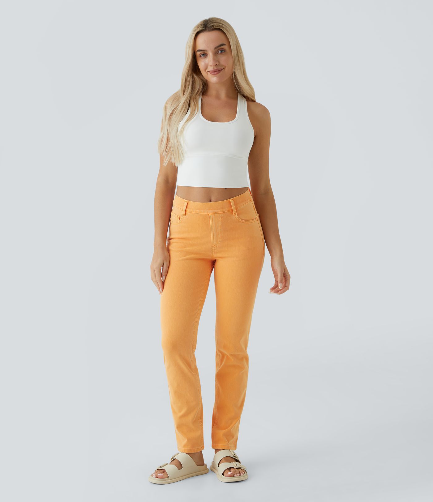 Halara Flex™ High Waisted Pockets Straight Leg Colorful Casual Jeans