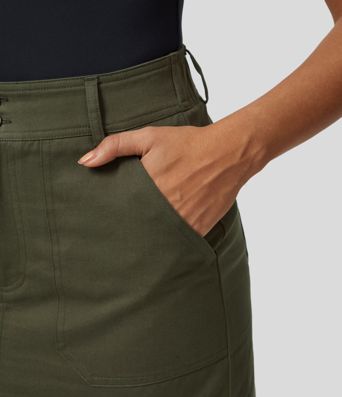 Jupe Cargo en Coton Casual Mini Droite à Taille Haute avec Multiples Poches Jupe Cargo en Coton Casual Mini Droite à Taille Haute avec Multiples Poches