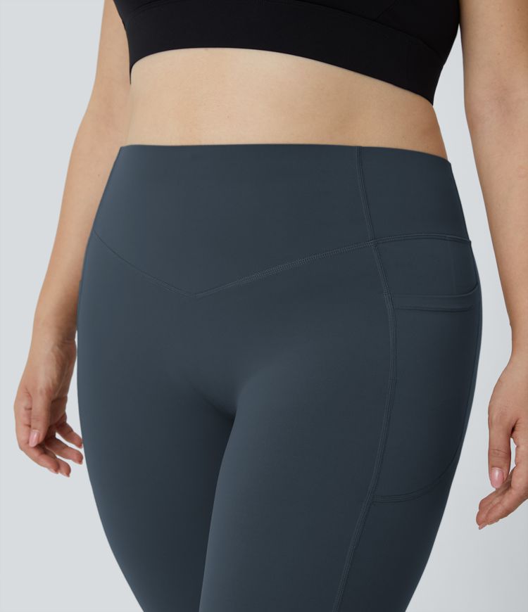 Halara UltraSculpt™ SoCinched Leggings Taille Haute Sculptantes Fessiers Gainantes Contrôle du Ventre avec Poches Taille Plus