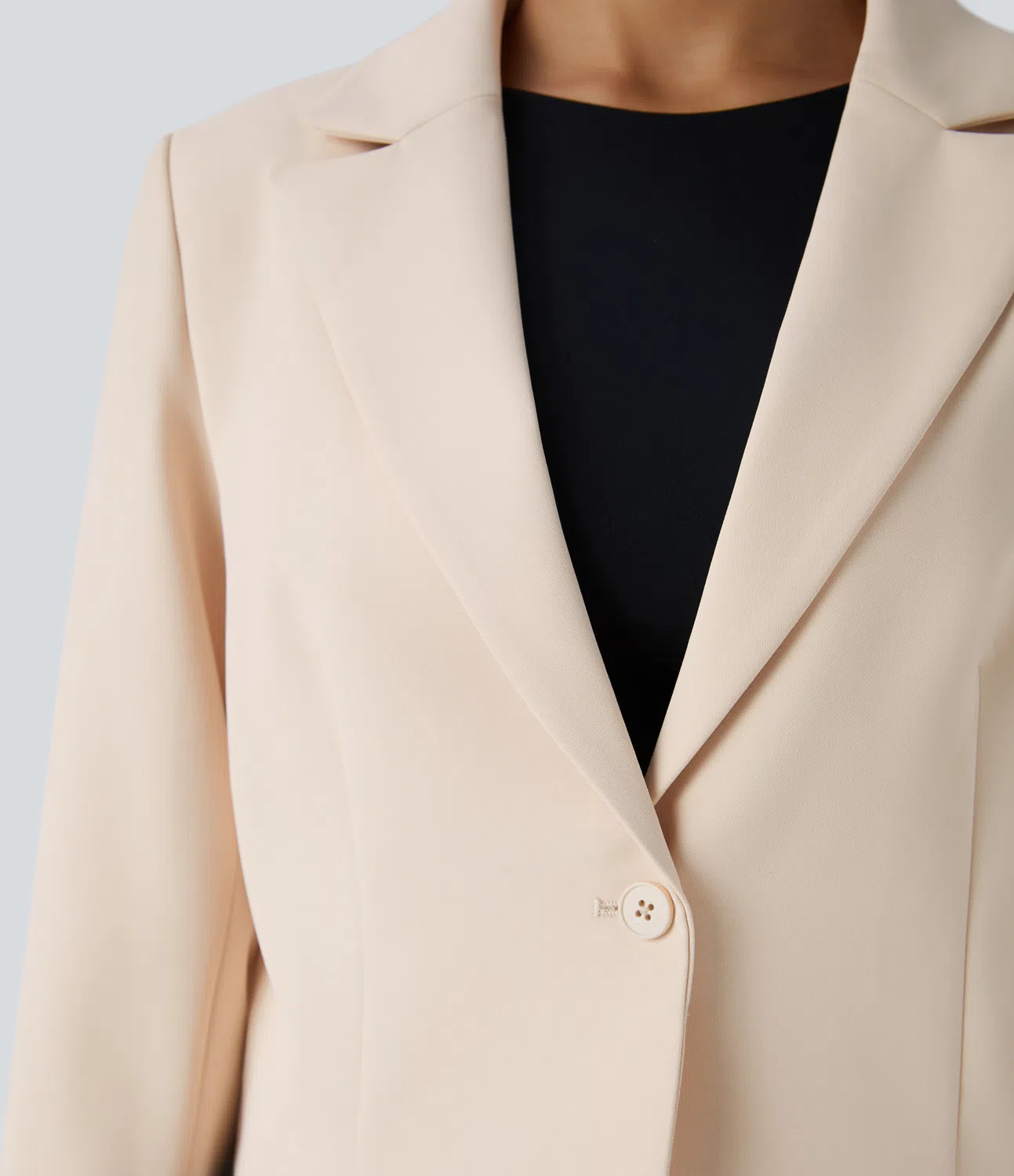 Notch Lapel Button Long Sleeve Workwear Blazer