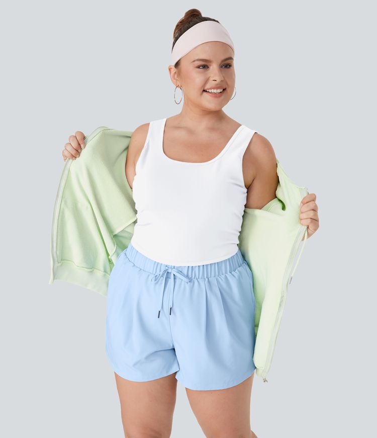 U Neck Crossover Plus Size Barre Ballet Dance Tank Top