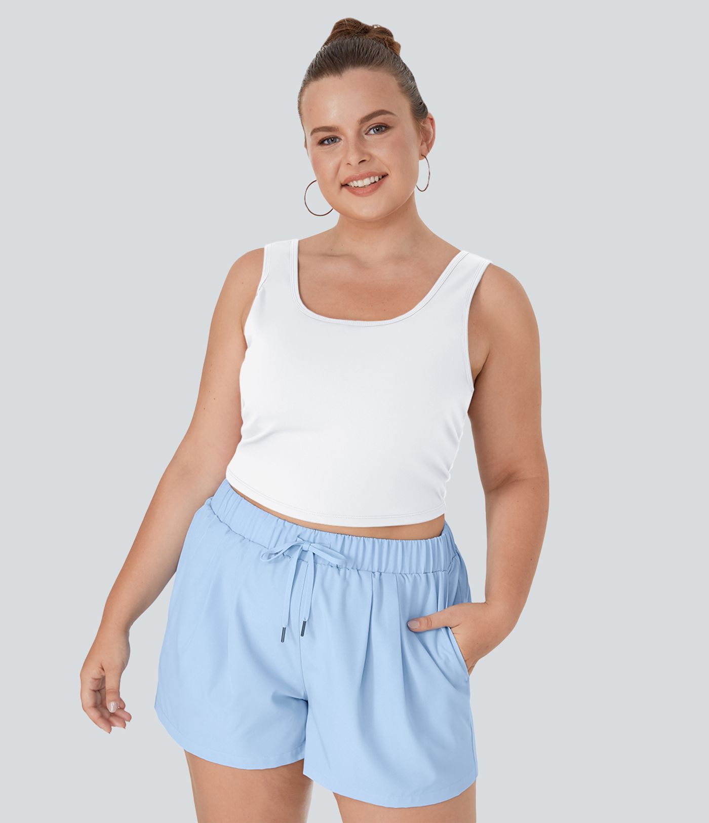 U Neck Crossover Plus Size Barre Ballet Dance Tank Top