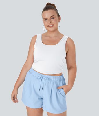 U Neck Crossover Plus Size Barre Ballet Dance Tank Top