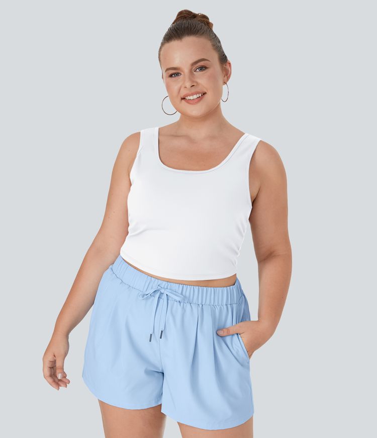 U Neck Crossover Plus Size Barre Ballet Dance Tank Top