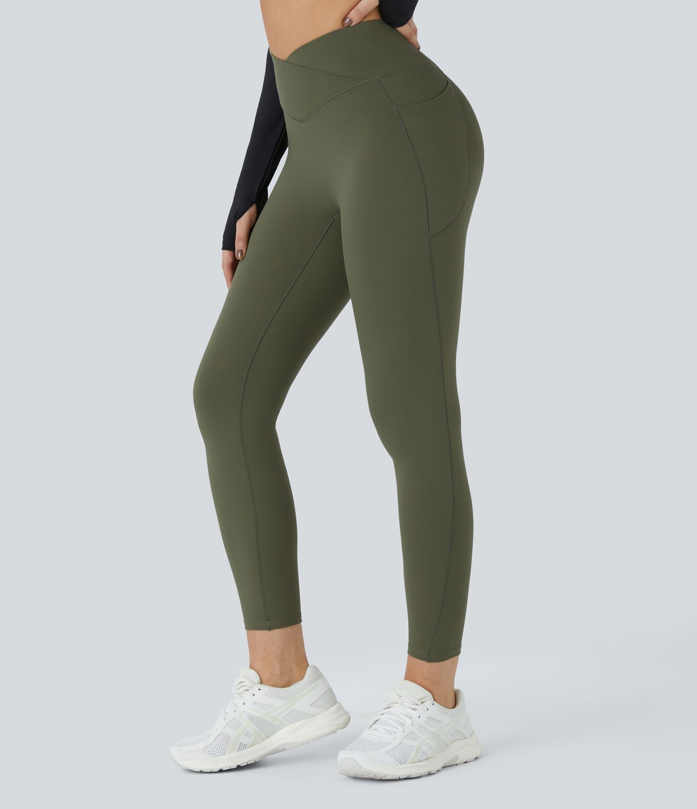 Softlyzero™ Plush Thermal High Waisted Crossover Side Pocket Yoga Leggings