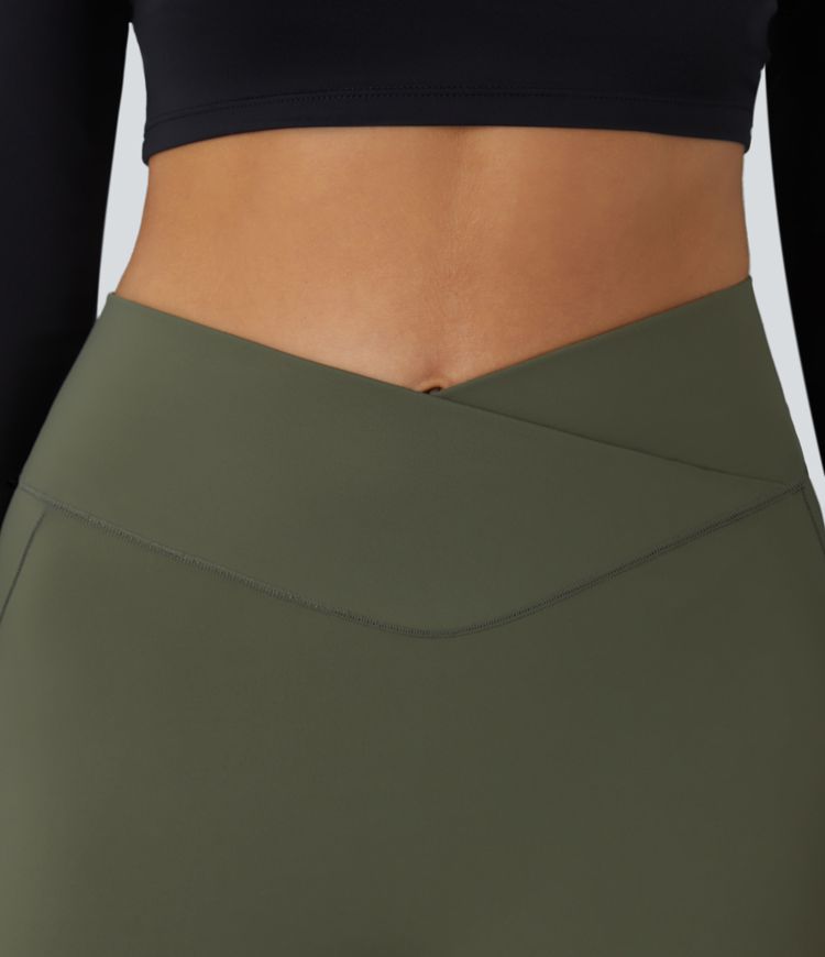 SoftlyZero™ Plush Thermal High Waisted Crossover Pocket Yoga Leggings