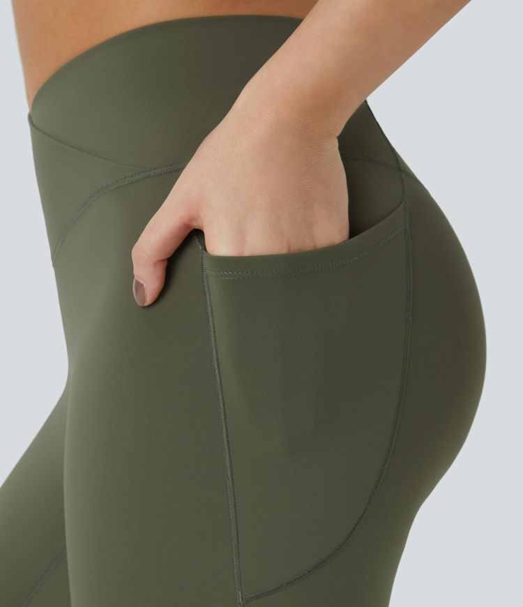 SoftlyZero™ Plush Thermal High Waisted Crossover Pocket Yoga Leggings