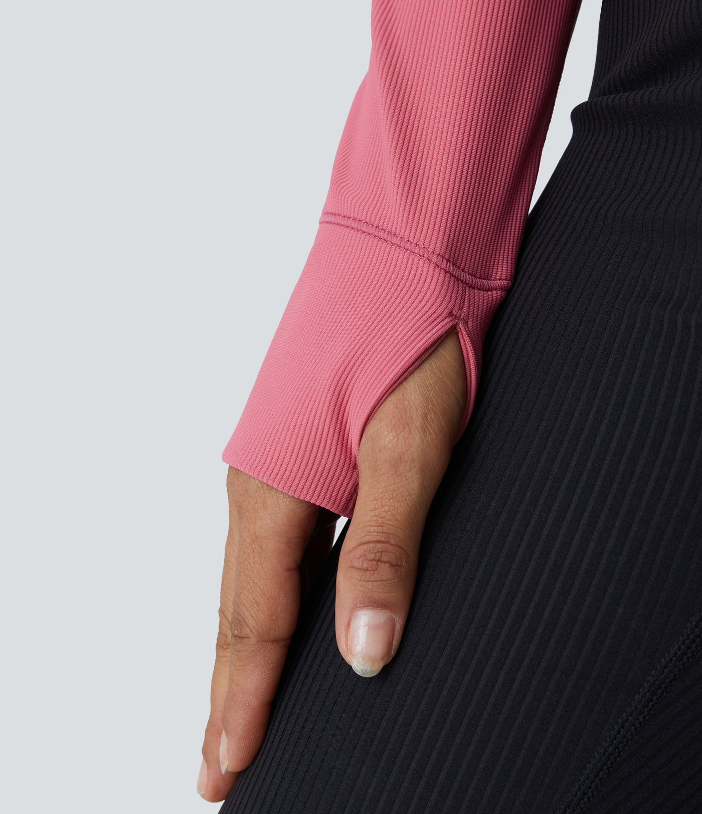 Patitoff™ Flow Pet Hair Resistant Stand Collar Zipper Pocket Thumb Hole Cropped Casual Jacket