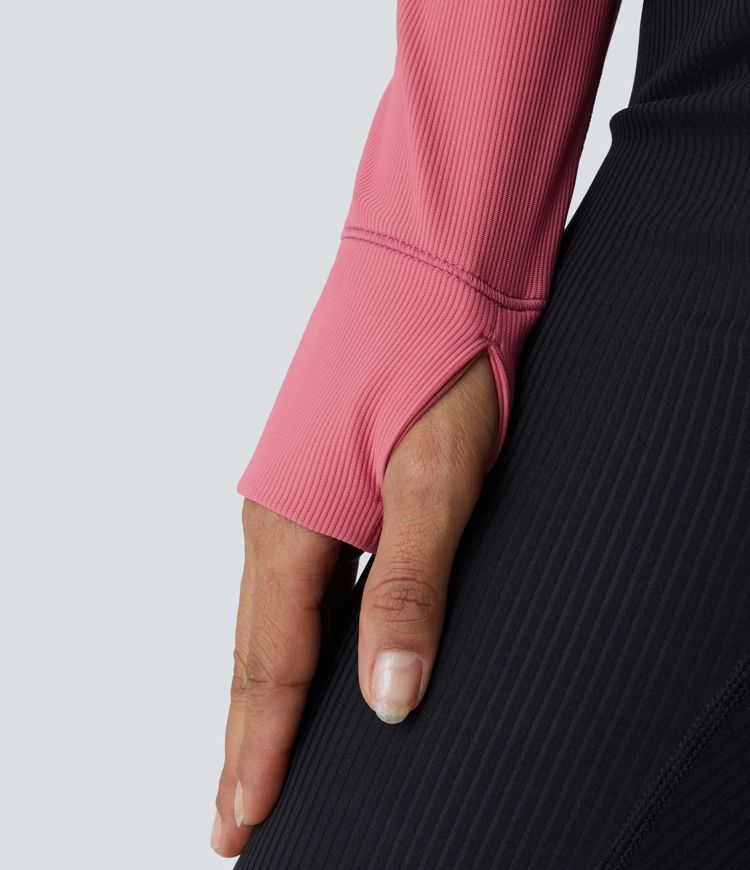 Patitoff® Flow Pet Hair Resistant Cropped Casual Jacket with Stand Collar, Zipper Side Pockets and Thumbholes