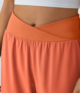 Breezeful™ High Waisted Crossover Quick Dry Resort Pants with Pockets