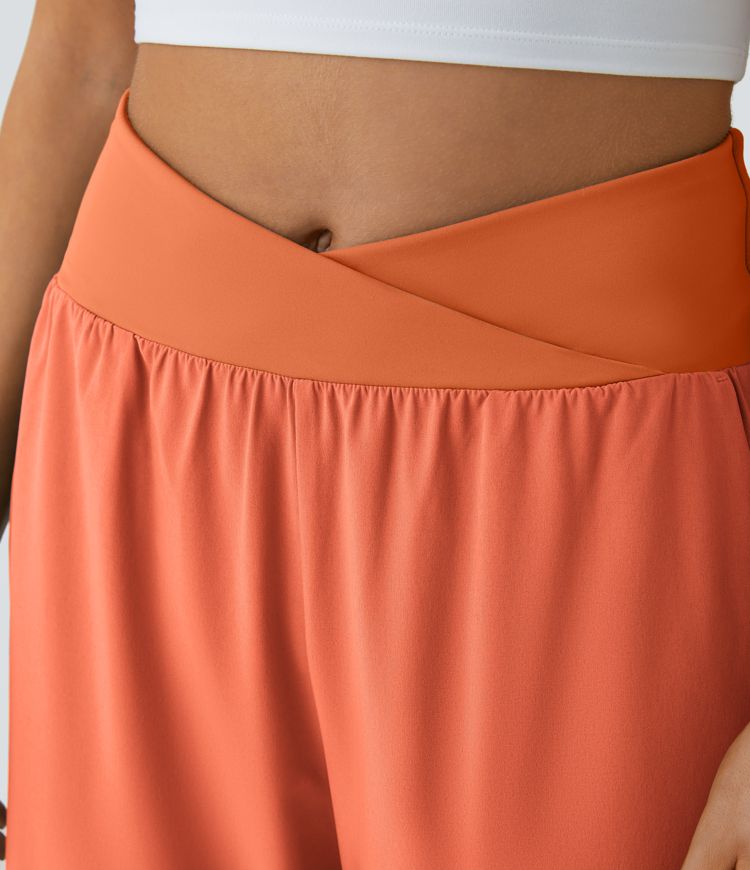 Breezeful™ High Waisted Crossover Quick Dry Resort Pants with Pockets