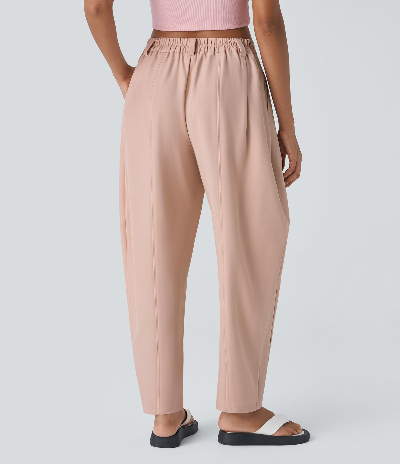 Pantalon tailleur Halara Flex™ barrel, taille mi-haute, avec poche