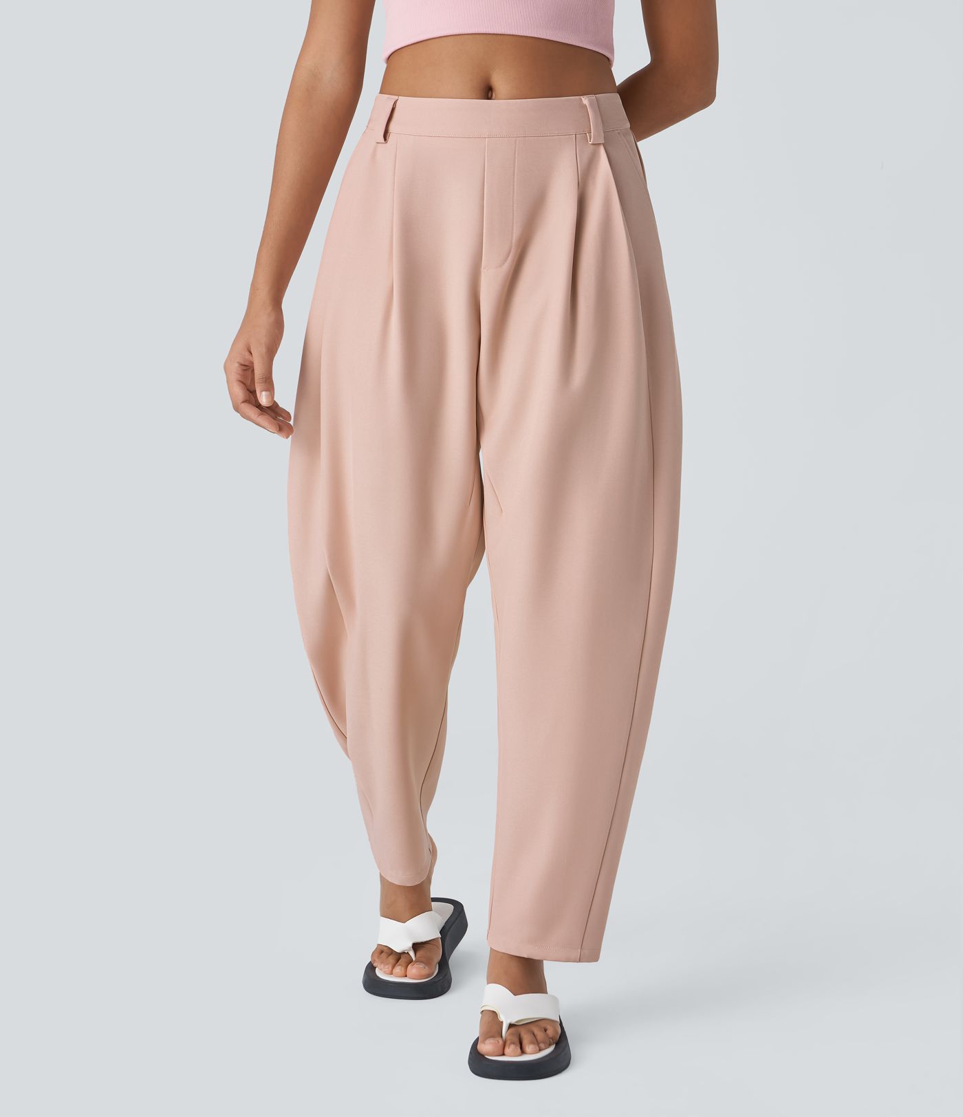 Pantalon tailleur Halara Flex™ barrel, taille mi-haute, avec poche