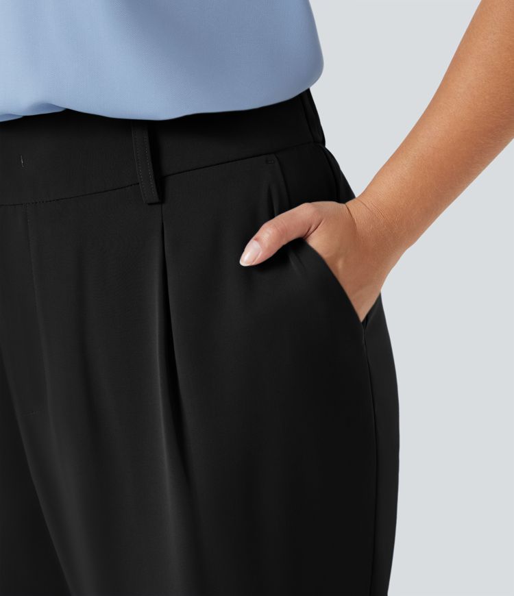 Halara Flex™ High Waisted Pocket Solid Work Plus Size Tapered Pants