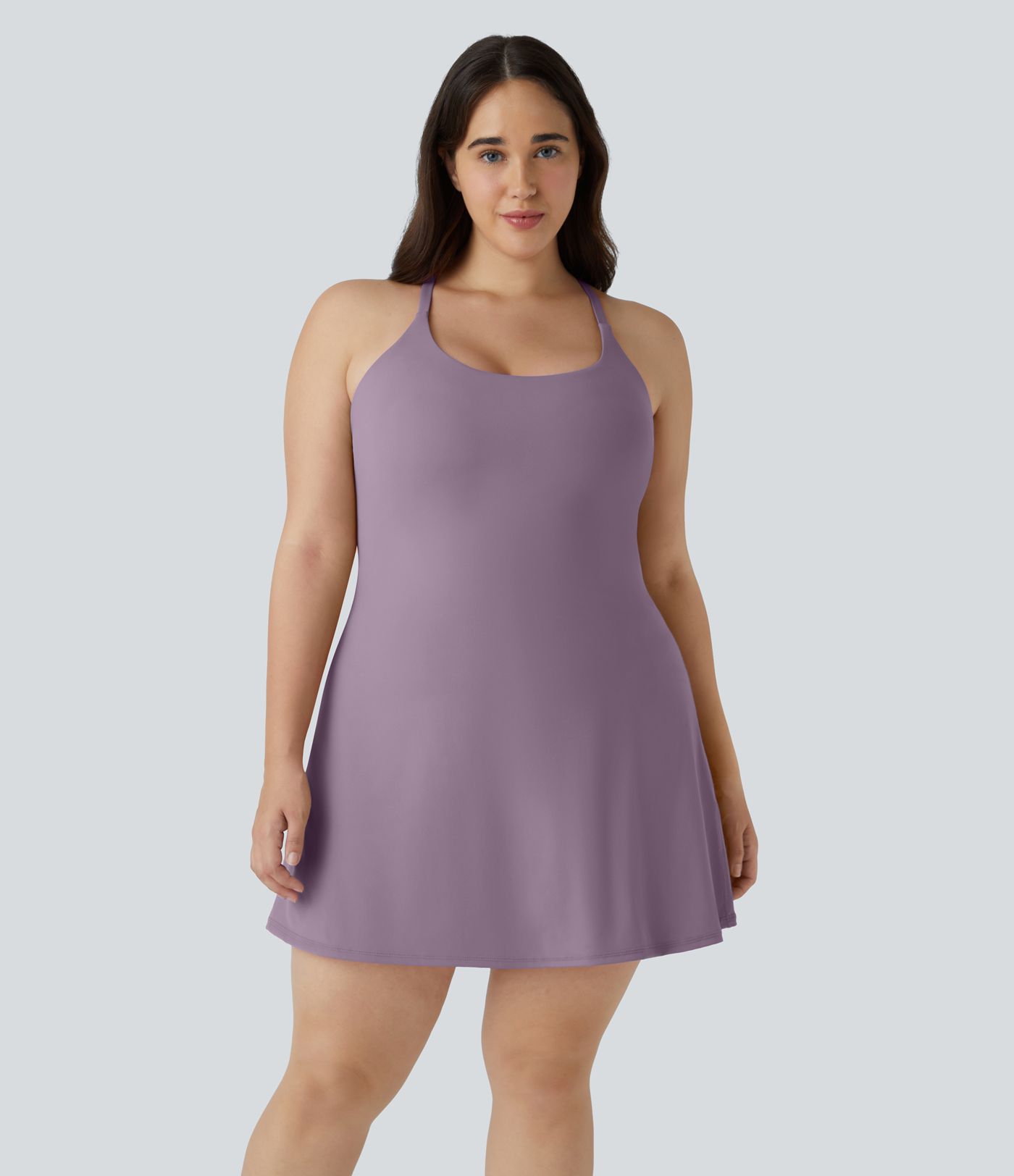 Everyday SoftlyZero™ Plush Backless 2-in-1 Flare Workout Plus Size Dress-Wannabe-Easy Peezy Everyday SoftlyZero™ Plush Backless 2-in-1 Flare Workout Plus Size Dress-Wannabe-Easy Peezy