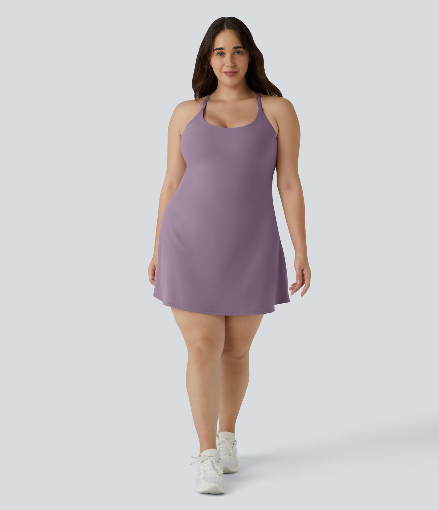 Everyday SoftlyZero™ Plush Backless 2-in-1 Flare Workout Plus Size Dress-Wannabe-Easy Peezy Everyday SoftlyZero™ Plush Backless 2-in-1 Flare Workout Plus Size Dress-Wannabe-Easy Peezy