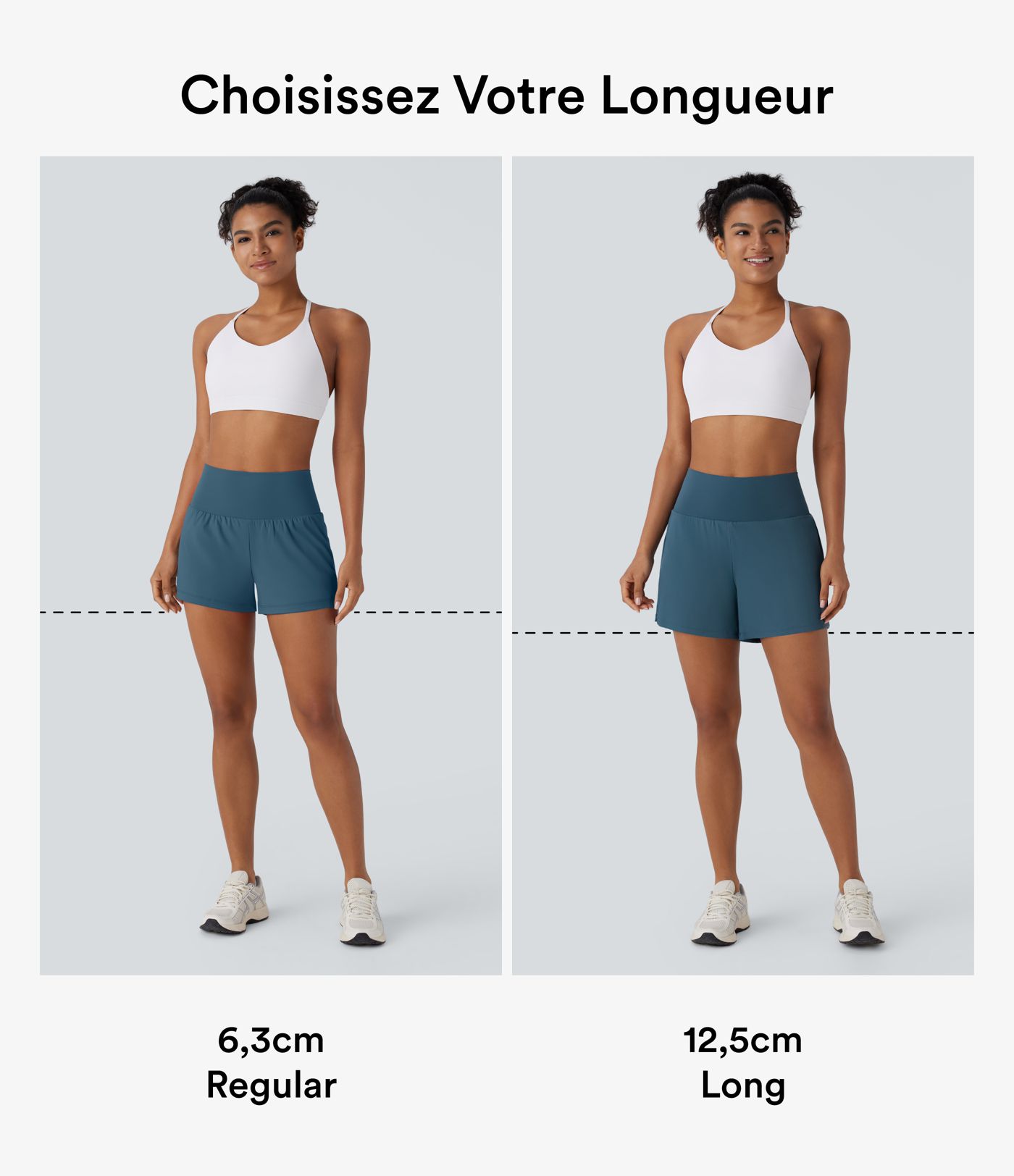 Short 12,5cm Yoga 2-en-1 Poches Arrière Haute Poches Latérales Cachées - Longueur Plus