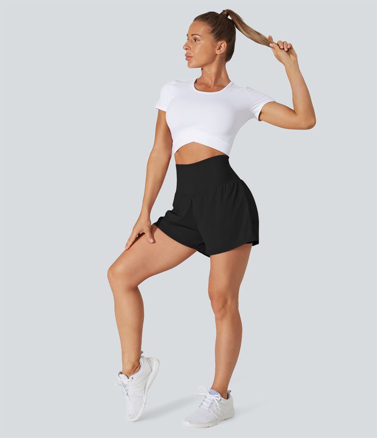 SoftlyZero™ Airy Super High Waisted Cool Touch Yoga Shorts with Pockets