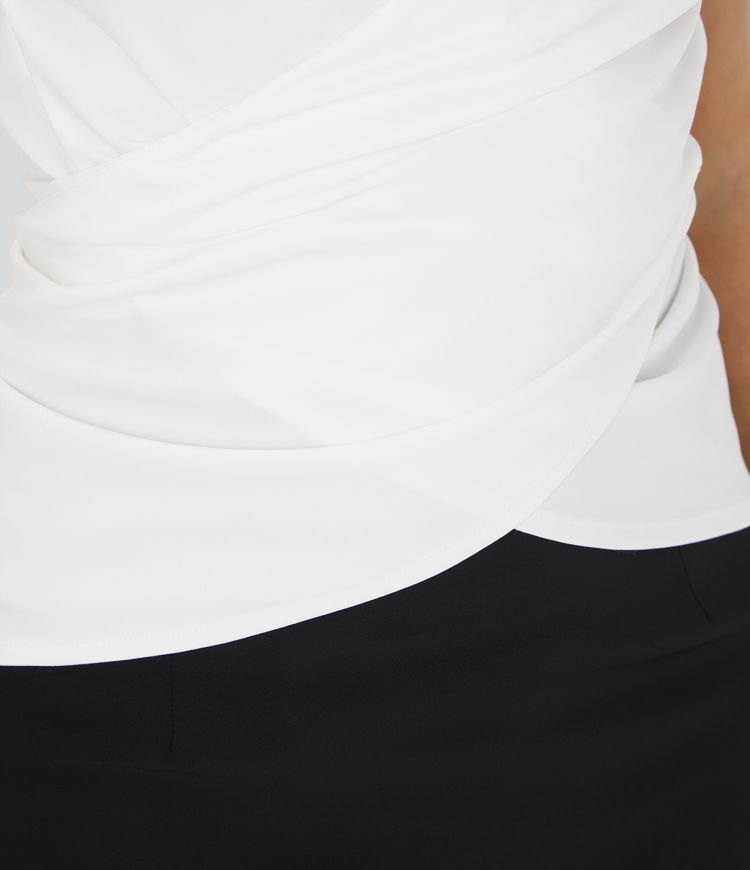 Cap Sleeve Crossover Hem Adjustable Work Top