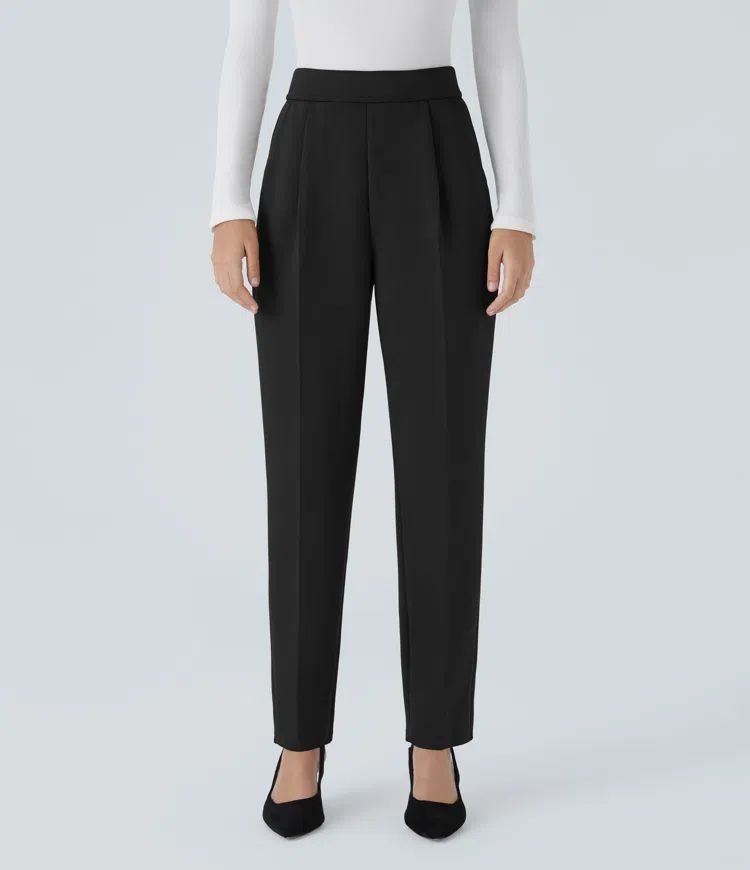 High Waisted Pocket Tapered Work Pants