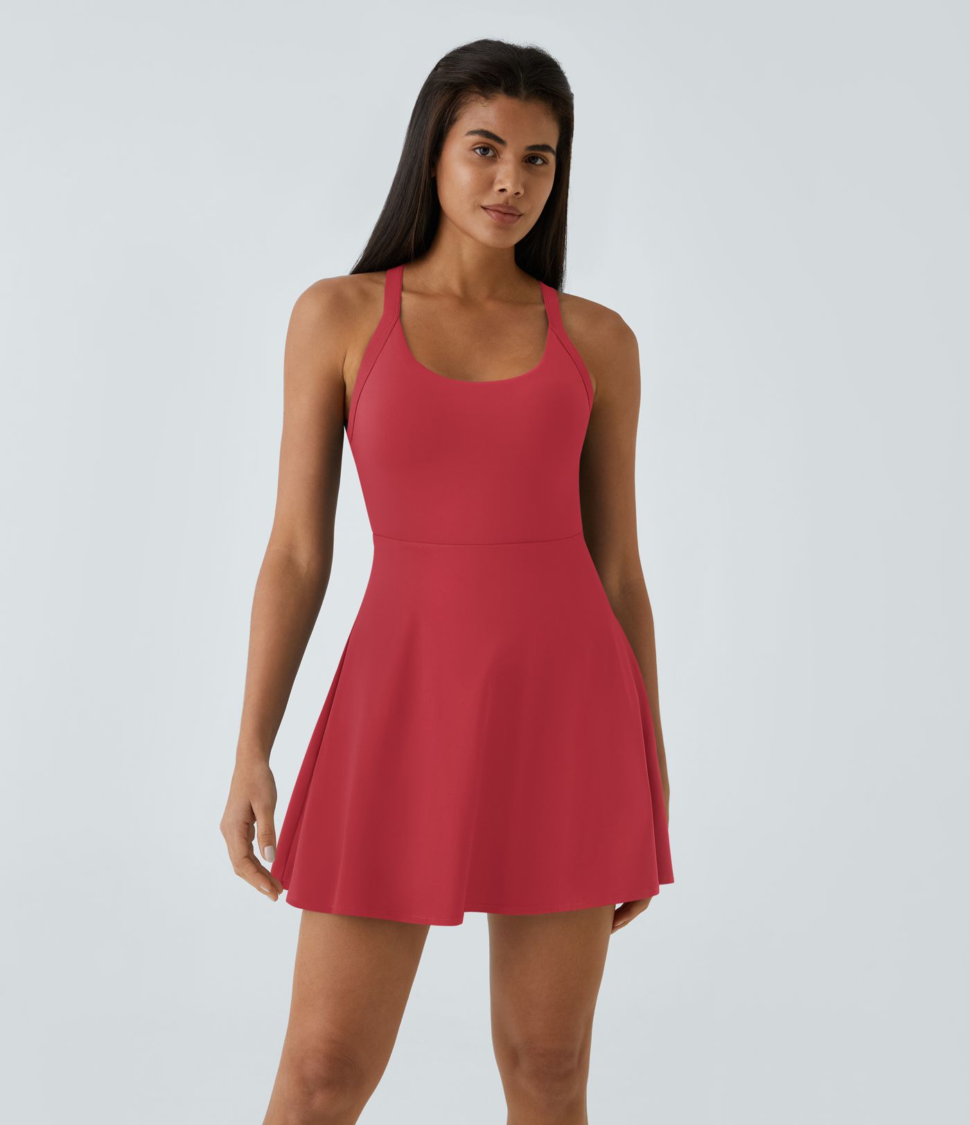 Flare Dance Women Halter Mini Active Dress-Longer Length-Easy Peezy Edition