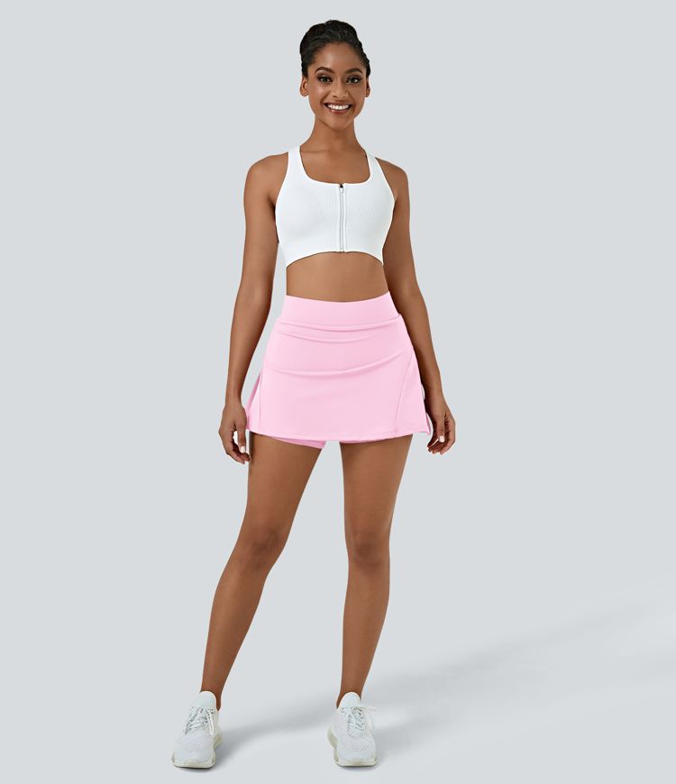 Everyday Softlyzero™ Airy 2-in-1 Back Pocket Pleated Cool Touch Tennis Skirt-UPF50+