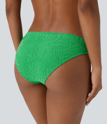 Traje baño bikini textura jacquard tiro bajo