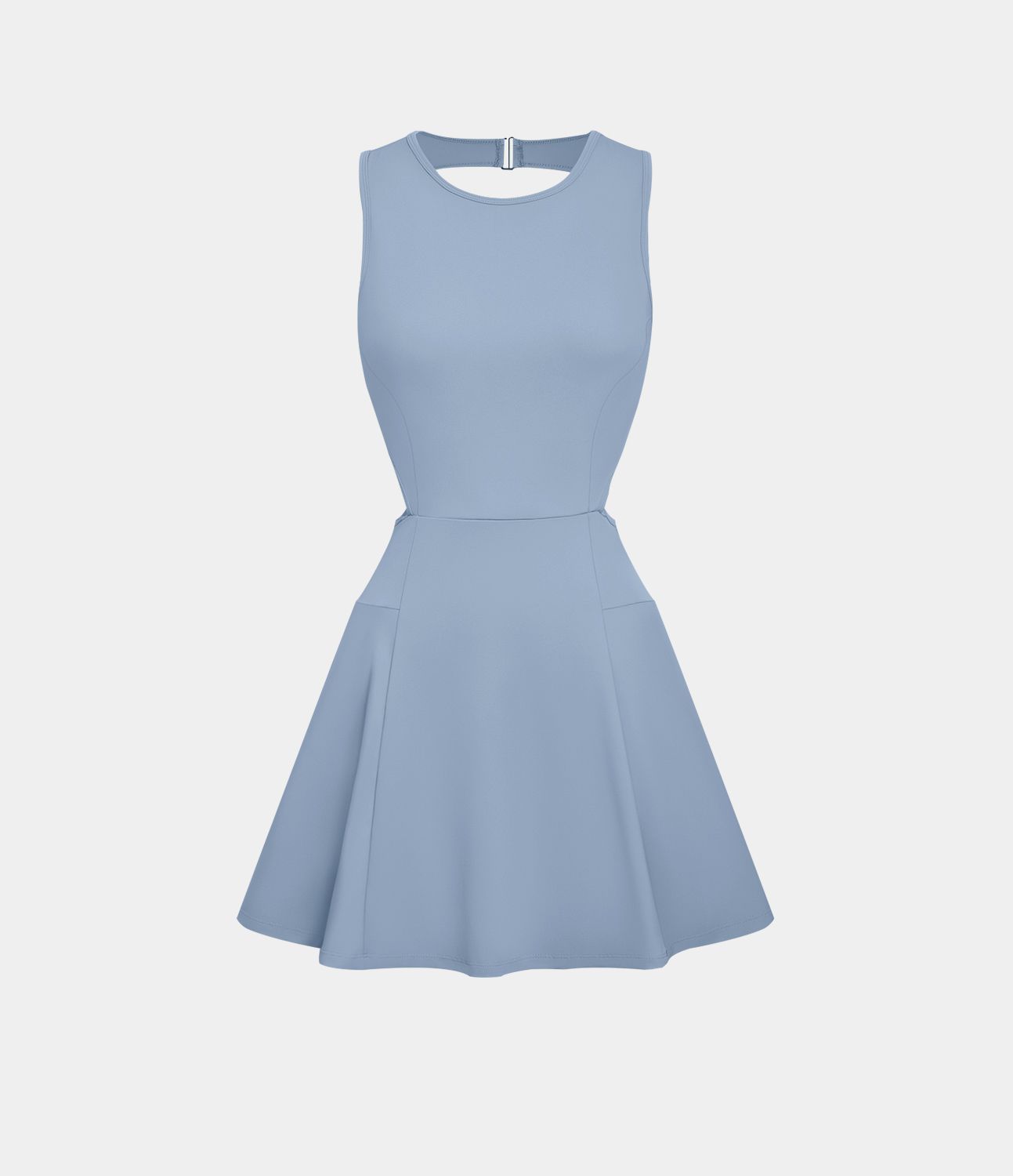 Ärmelloses Rückenband mit Rundhalsausschnitt, rückenfreies 2-in-1-Kleid