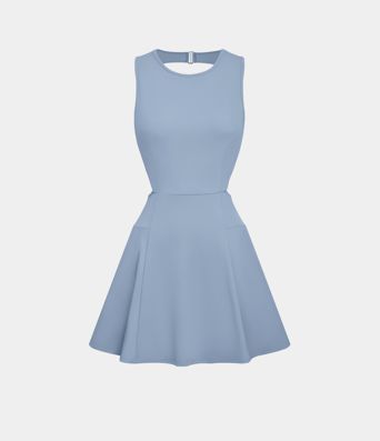 Ärmelloses Rückenband mit Rundhalsausschnitt, rückenfreies 2-in-1-Kleid