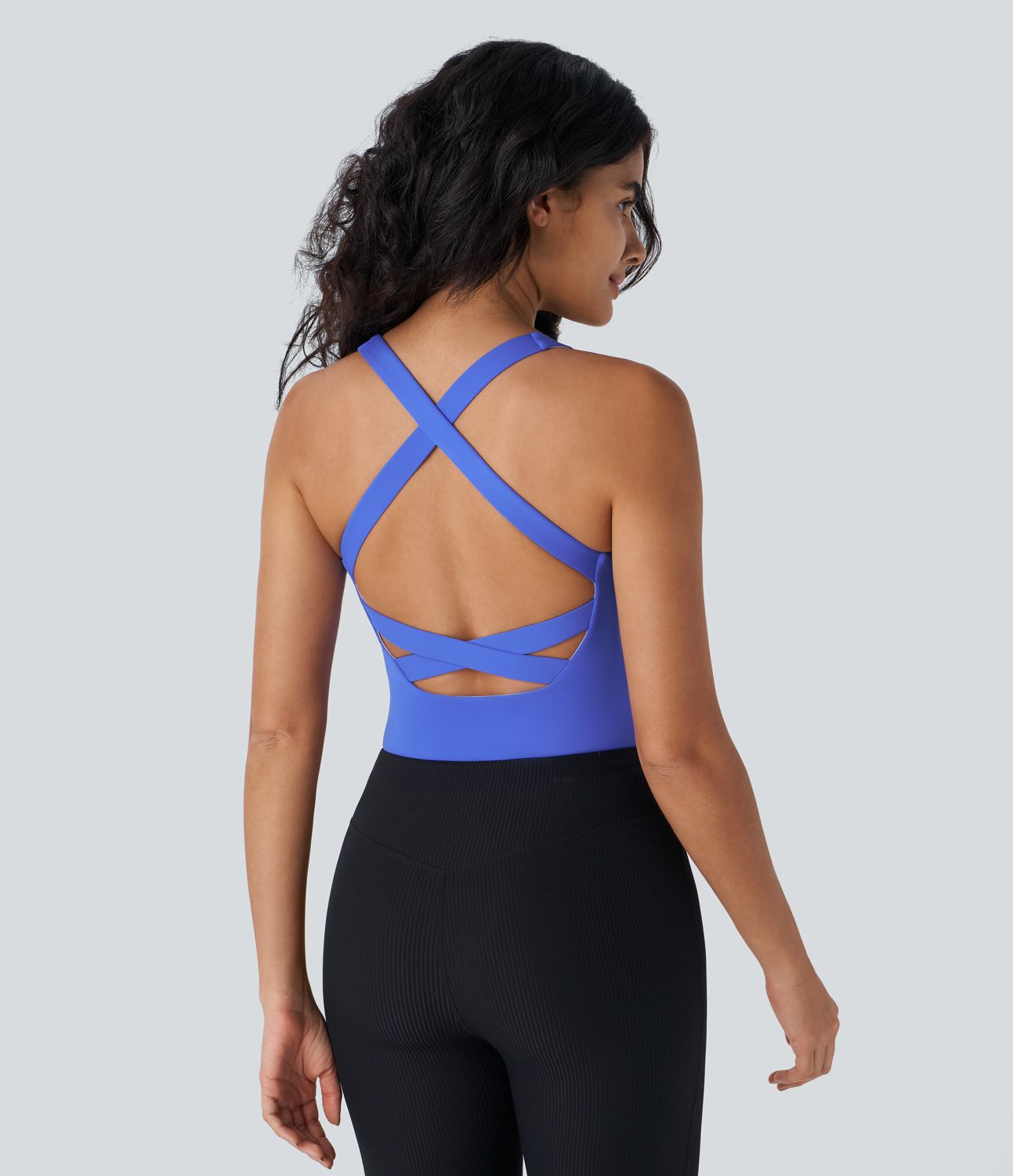 Body Softlyzero™ Airy yoga cuello cuadrado sin espalda entrecruzado tacto fresco-UPF50+