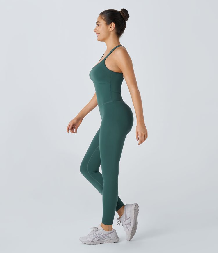 Softlyzero™ Cross Back Backless Sleeveless Skinny Yoga Jumpsuit