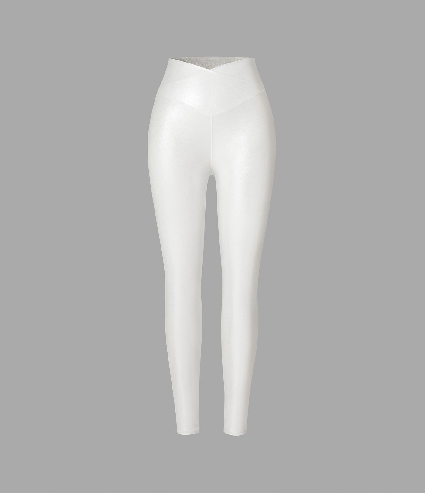 Softlyzero™ Legging Casual en Tissu Enduit avec Poches Arrière Croisées Impression Métallisée Extensibles