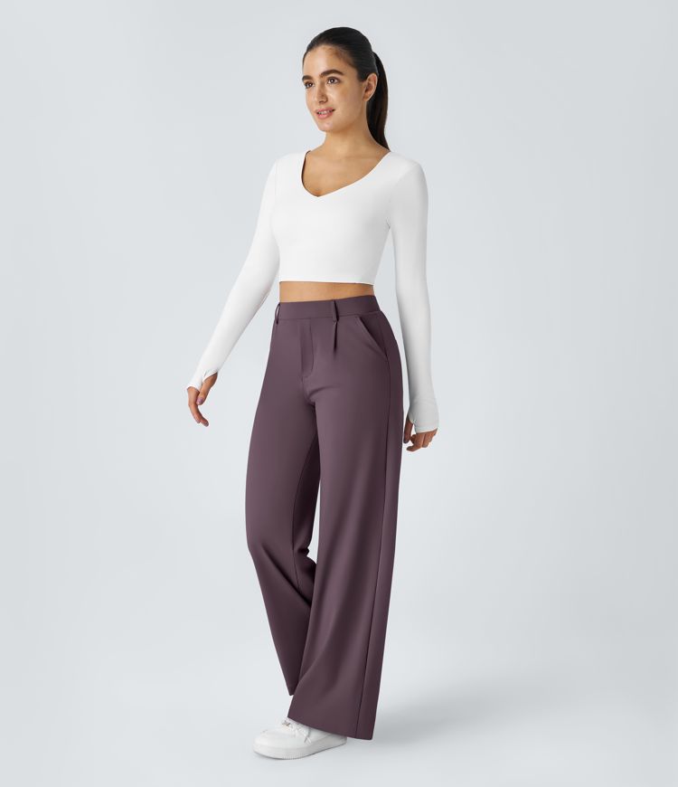 Halara Flex™ DayStretch High Waisted Pocket Straight Leg Work Trousers