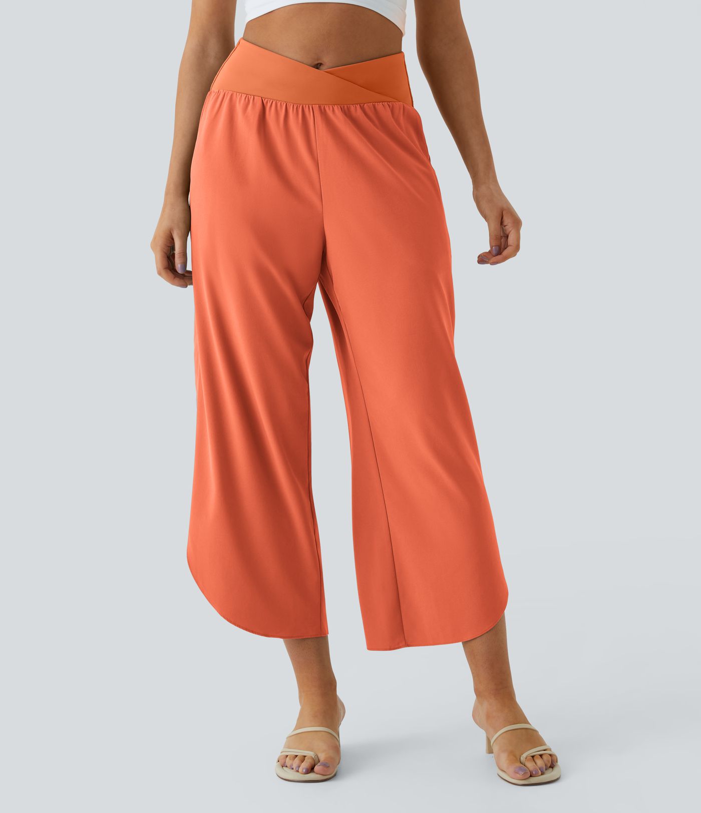 Breezeful™ High Waisted Crossover Quick Dry Resort Pants with Pockets Breezeful™ High Waisted Crossover Quick Dry Resort Pants with Pockets