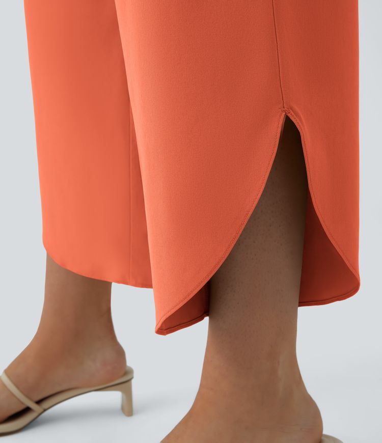 Breezeful™ High Waisted Crossover Quick Dry Resort Pants with Pockets