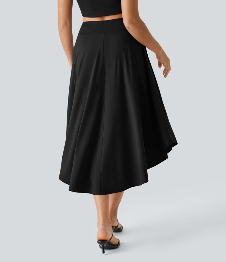 Breezeful™ Jupe Taille Haute Casual Midi Séchage Rapide Fluide Fentes Latérales Nouées 2 en 1 Breezeful™ Jupe Taille Haute Casual Midi Séchage Rapide Fluide Fentes Latérales Nouées 2 en 1