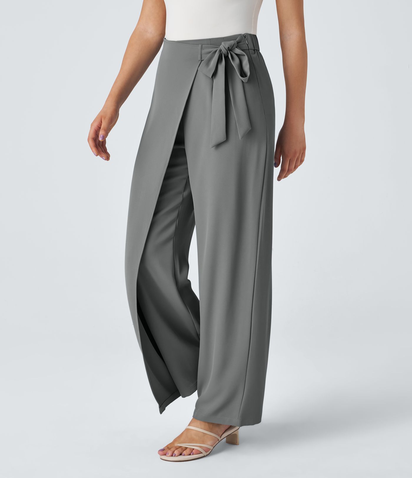 Halara Flex™ High Waisted Tie Side Wide Leg Work Pants