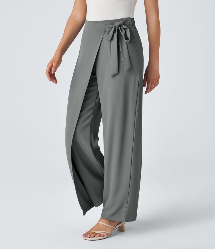 Halara Flex™ High Waisted Tie Side Wide Leg Work Pants