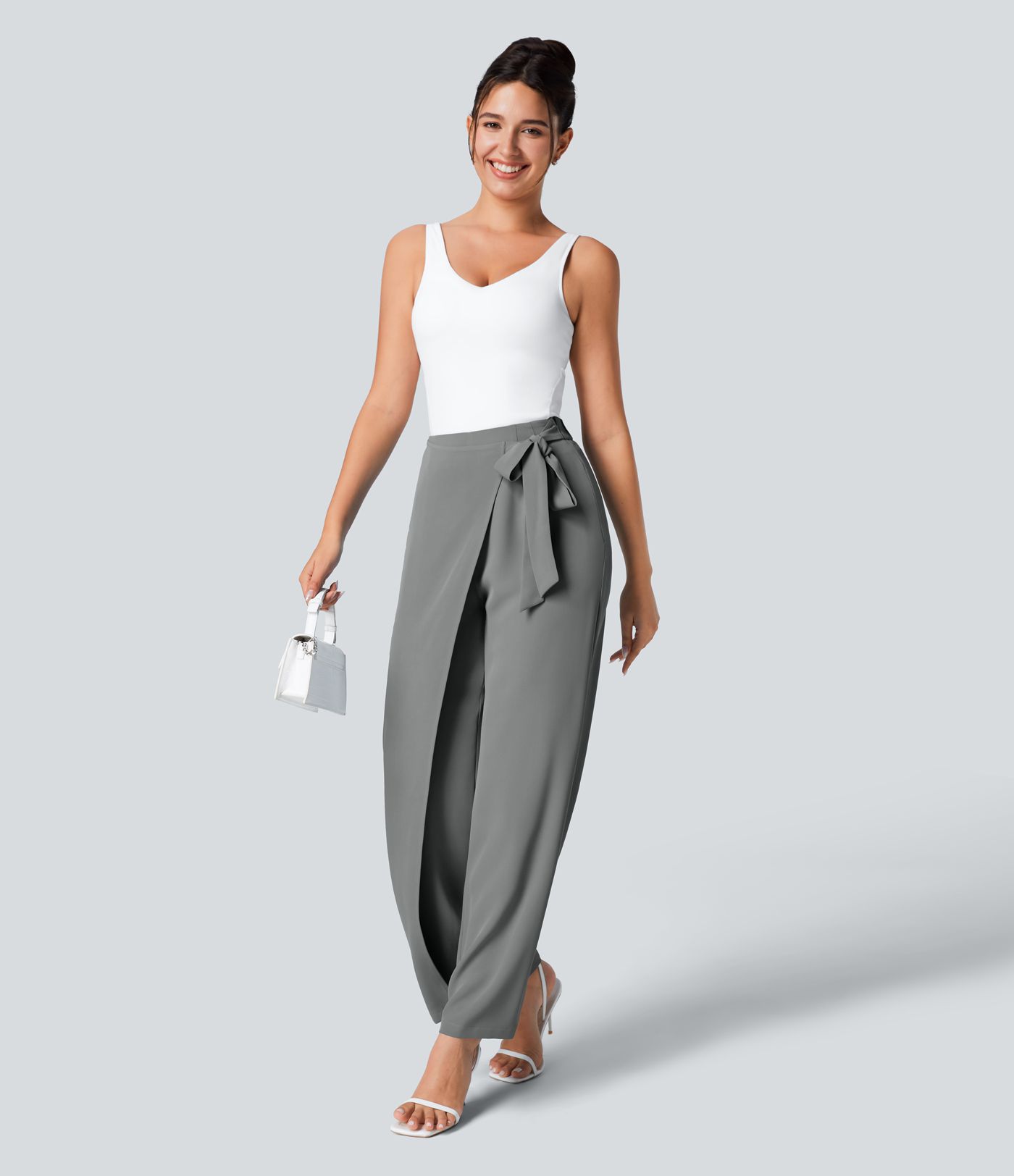 Halara Flex™ High Waisted Tie Side Wide Leg Work Pants