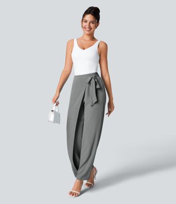 Halara Flex™ High Waisted Tie Side Wide Leg Work Pants